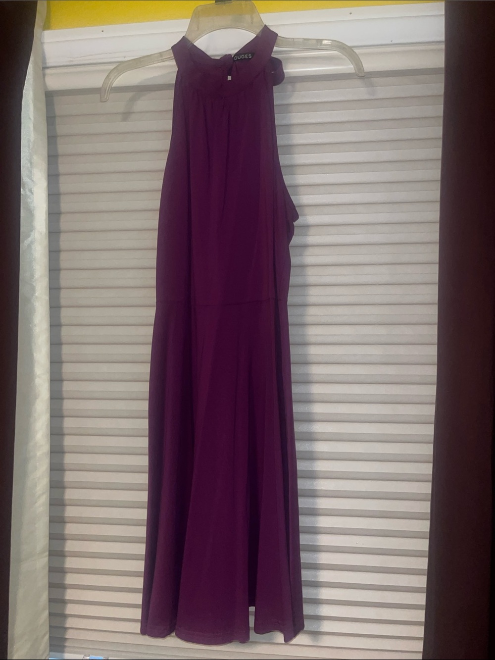 Sleeveless Plum Halter Maxi Dress